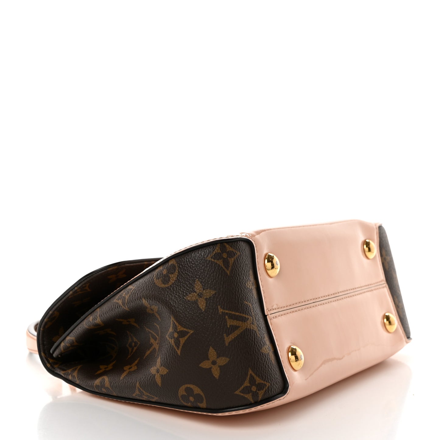 Patent Calfskin Monogram Cherrywood PM Rose Ballerine