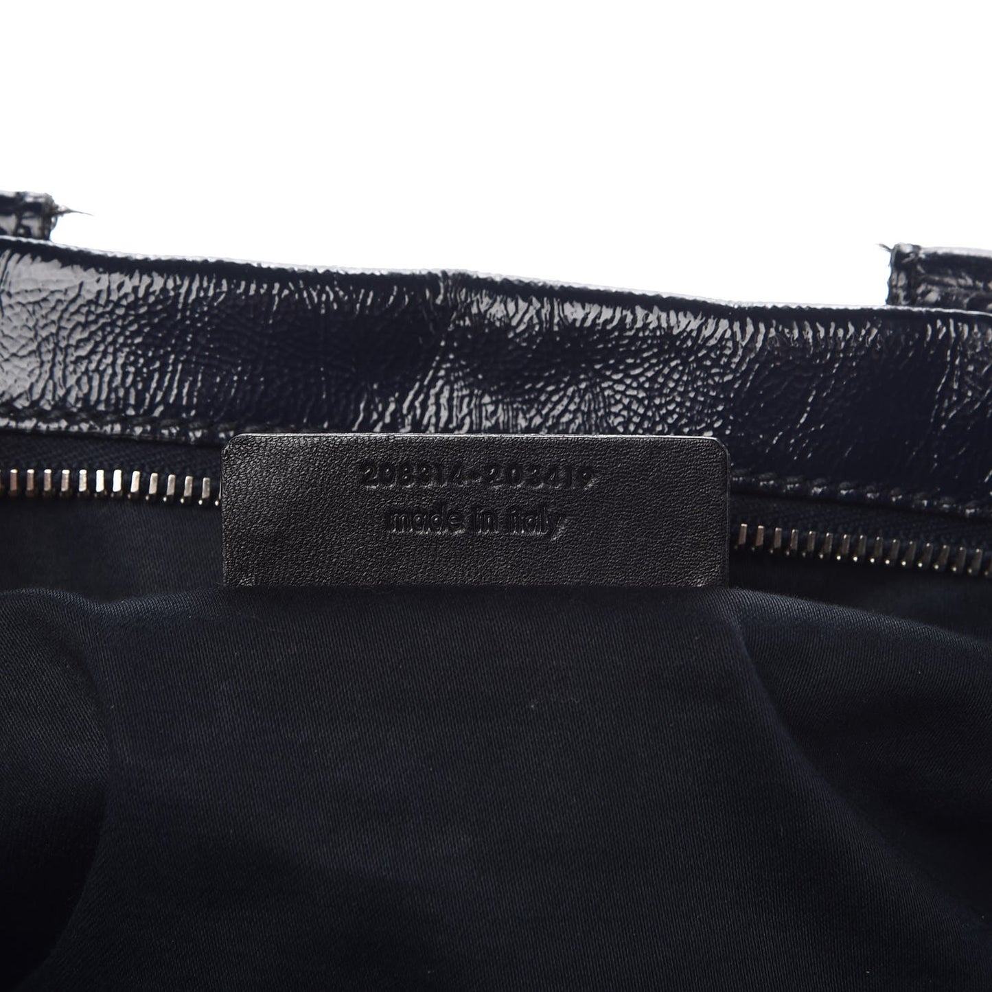 Textured Patent Medium Easy Sac Navy
