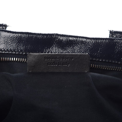 Saint Laurent Textured Patent Medium Easy Sac Navy 9 of 12