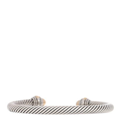 David Yurman Sterling Silver 14K Yellow Gold 5mm Cable Classics Dome Bracelet 2 of 4