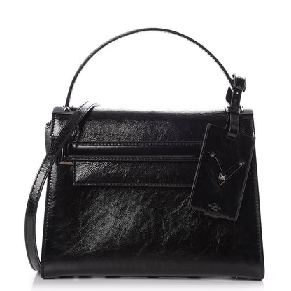 Valentino Garavani Craquele Calfskin Small My Rockstud Frame Bag Black 1 of 6
