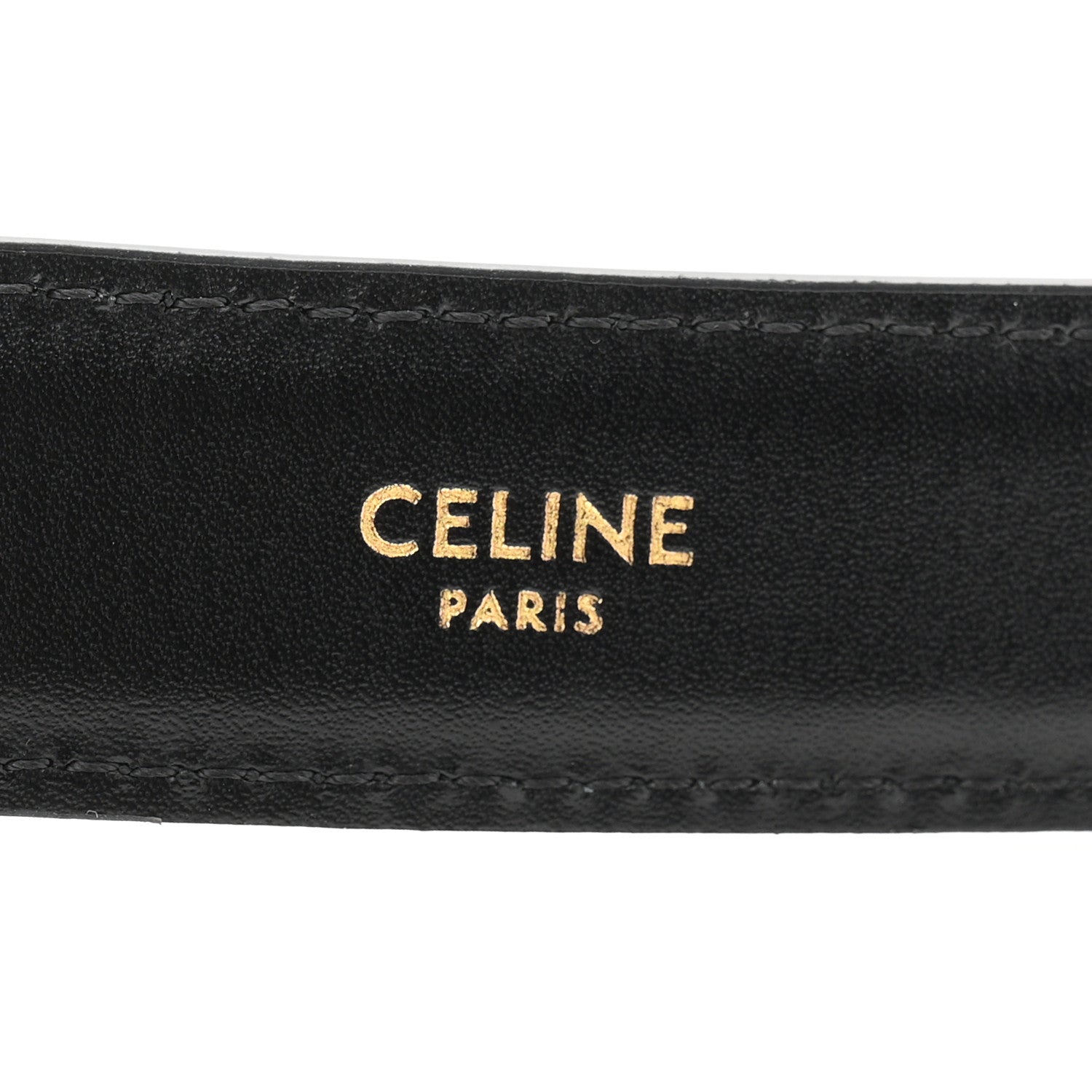 Celine Box Calfskin Medium 25mm Triomphe 80 32 Belt Black 3 of 6