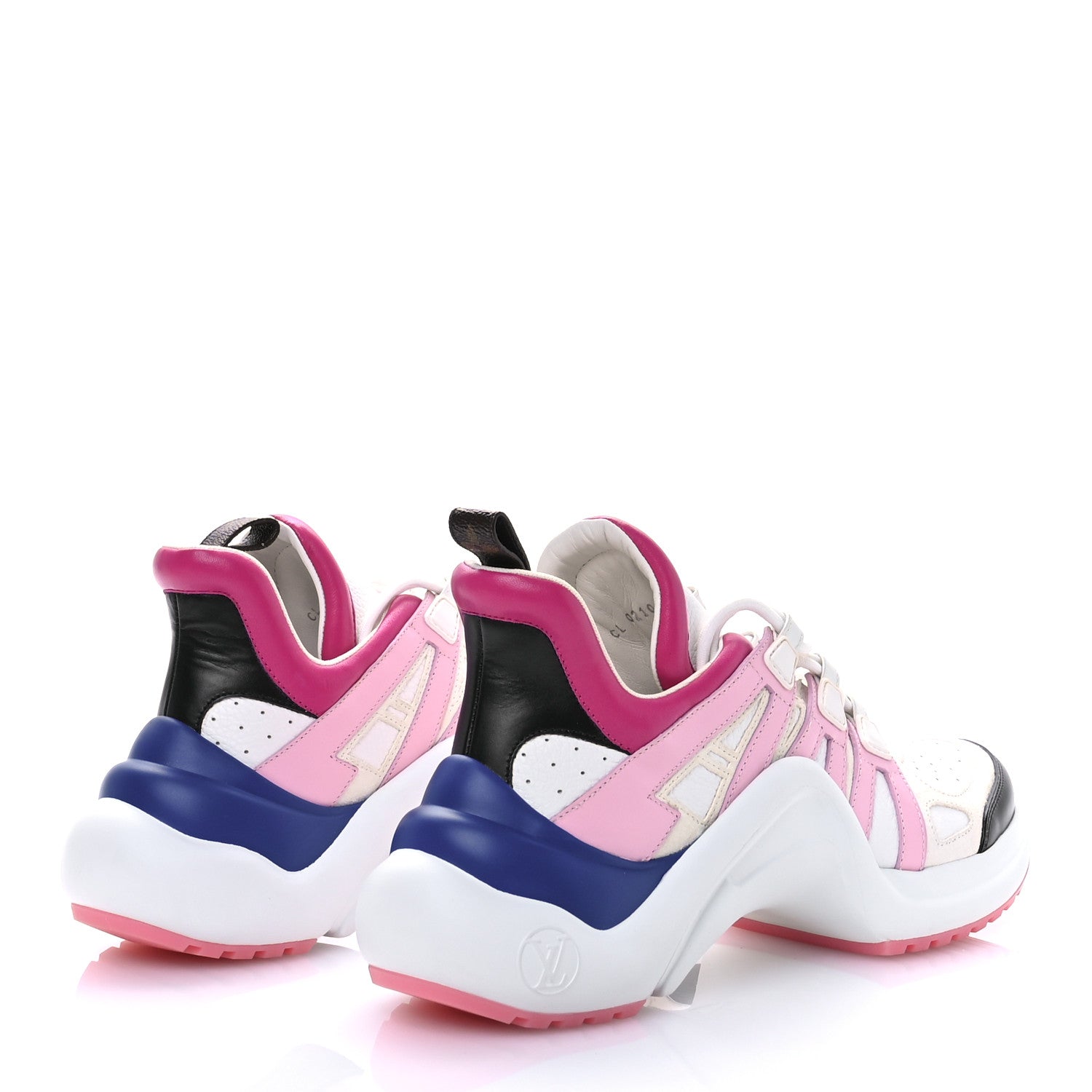 Louis Vuitton Calfskin Technical Nylon LV Archlight Sneakers 40 White Pink Blue 4 of 8