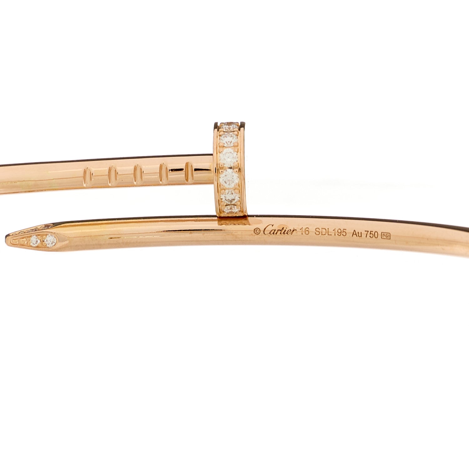 Cartier 18K Pink Gold Diamond Small Juste Un Clou Bracelet 16 5 of 5