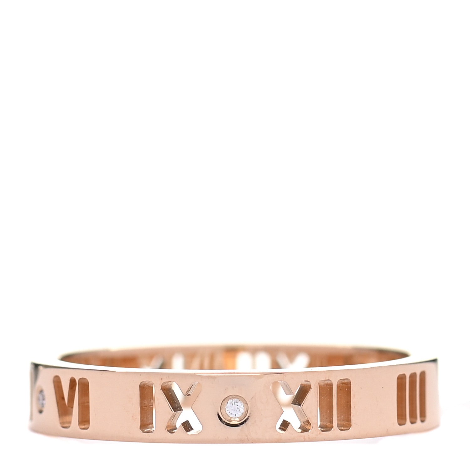 Tiffany 18K Rose Gold Diamond Atlas Pierced Ring 55 7.25 3 of 4