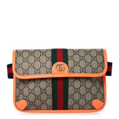 Gucci GG Supreme Monogram Web Small Ophidia Belt Bag Beige Ebony Orange 1 of 10