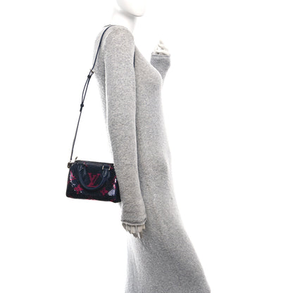 Louis Vuitton Giant Monogram Sequins Speedy Bandouliere 18 Navy Fuchsia 2 of 9