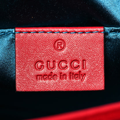Gucci Velvet Matelasse Mini GG Marmont Shoulder Bag Hibiscus Red 6 of 10