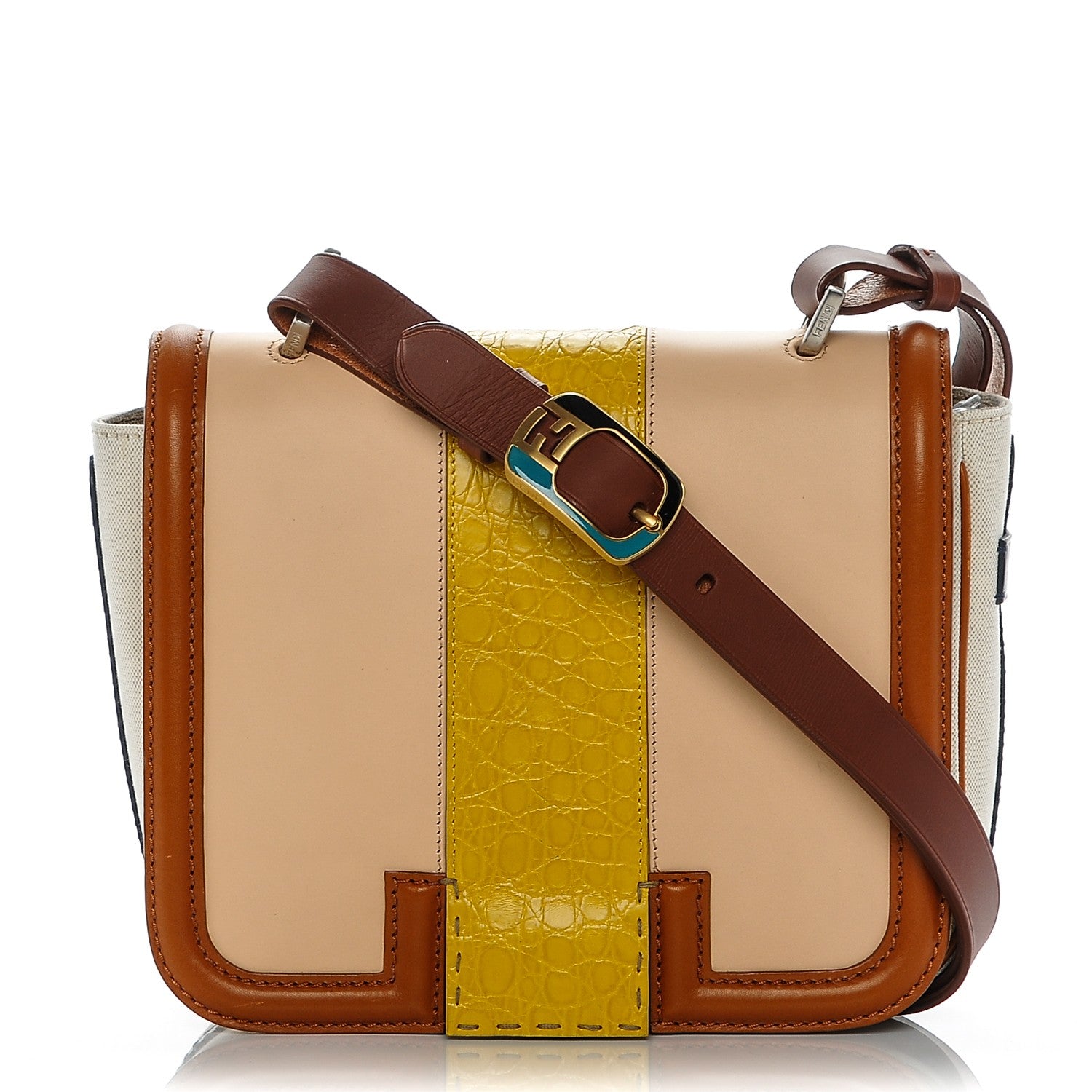 Fendi Alligator Calfskin Pattina Shoulder Bag Multicolor 1 of 6