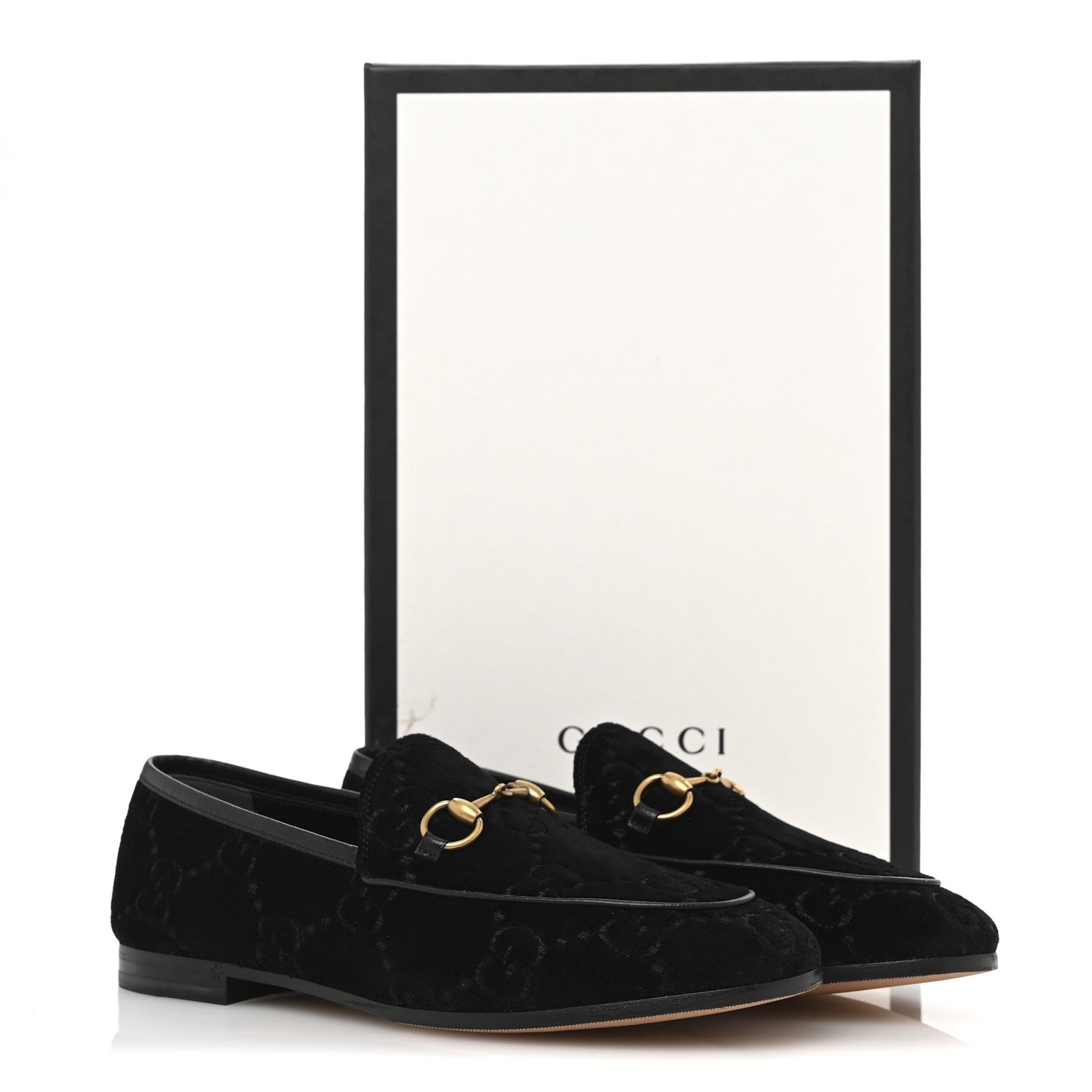 Gucci Velvet Horsebit Womens Jordaan Loafers 37.5 Black 11 of 11