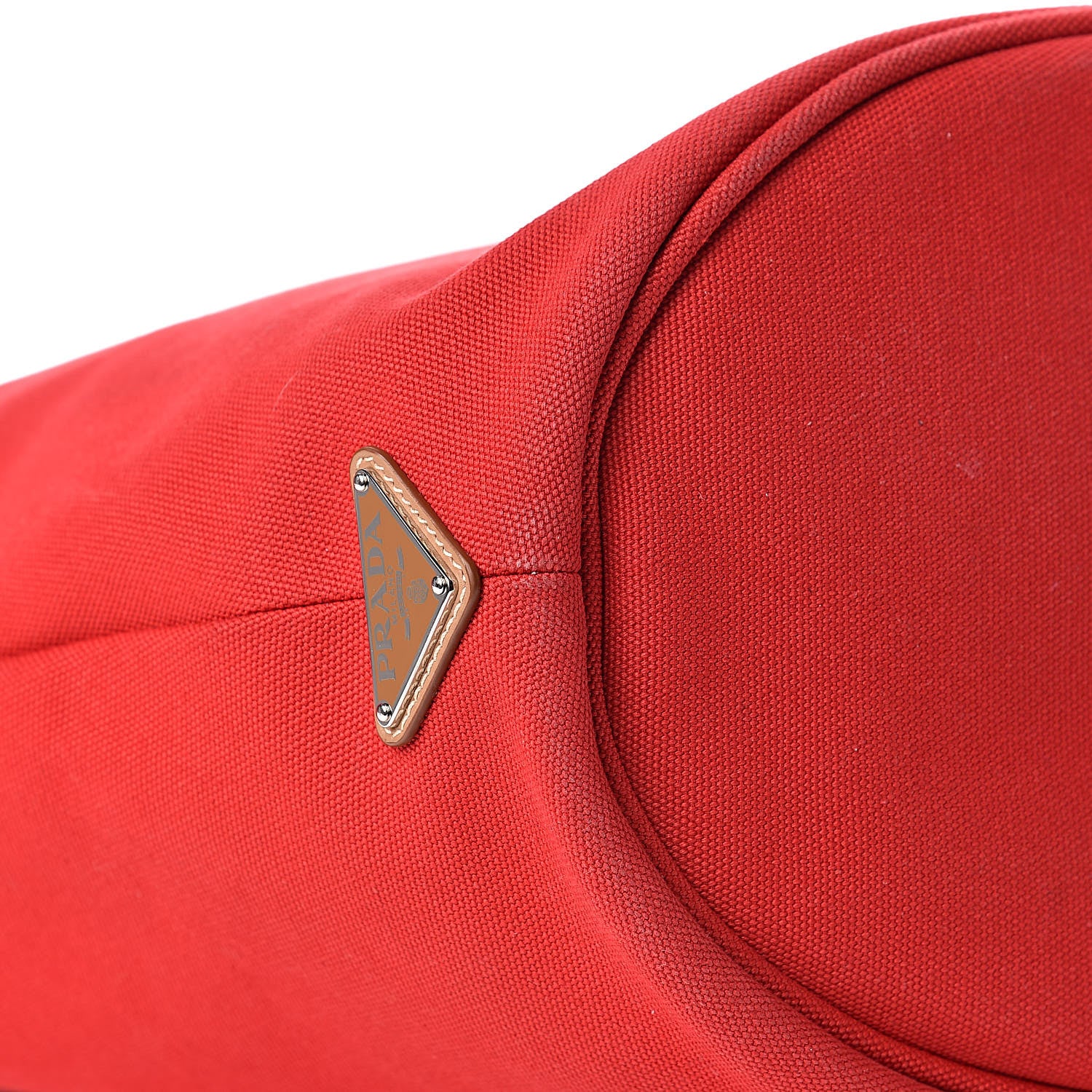Prada Canapa Small Shopping Tote Rosso 8 of 13