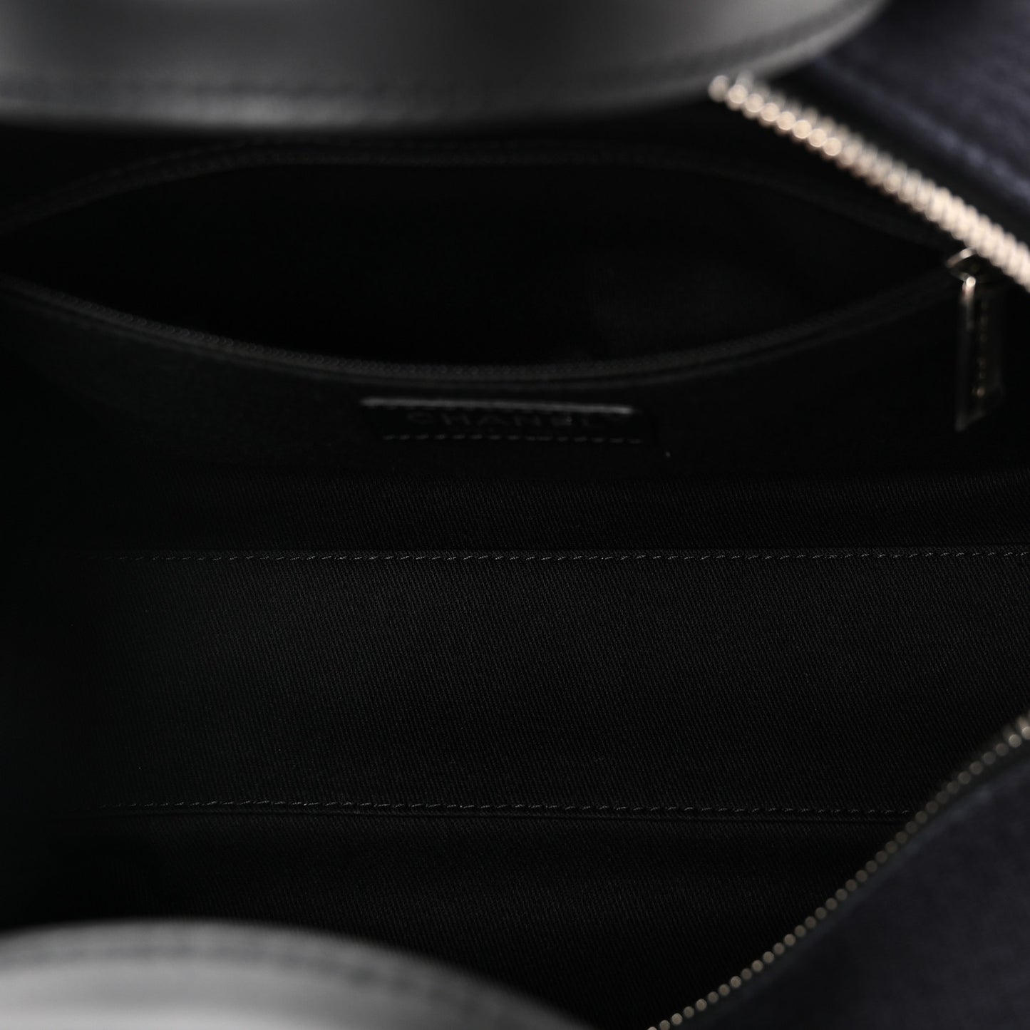Mixed Fibers Small Deauville Bowling Bag Navy Blue
