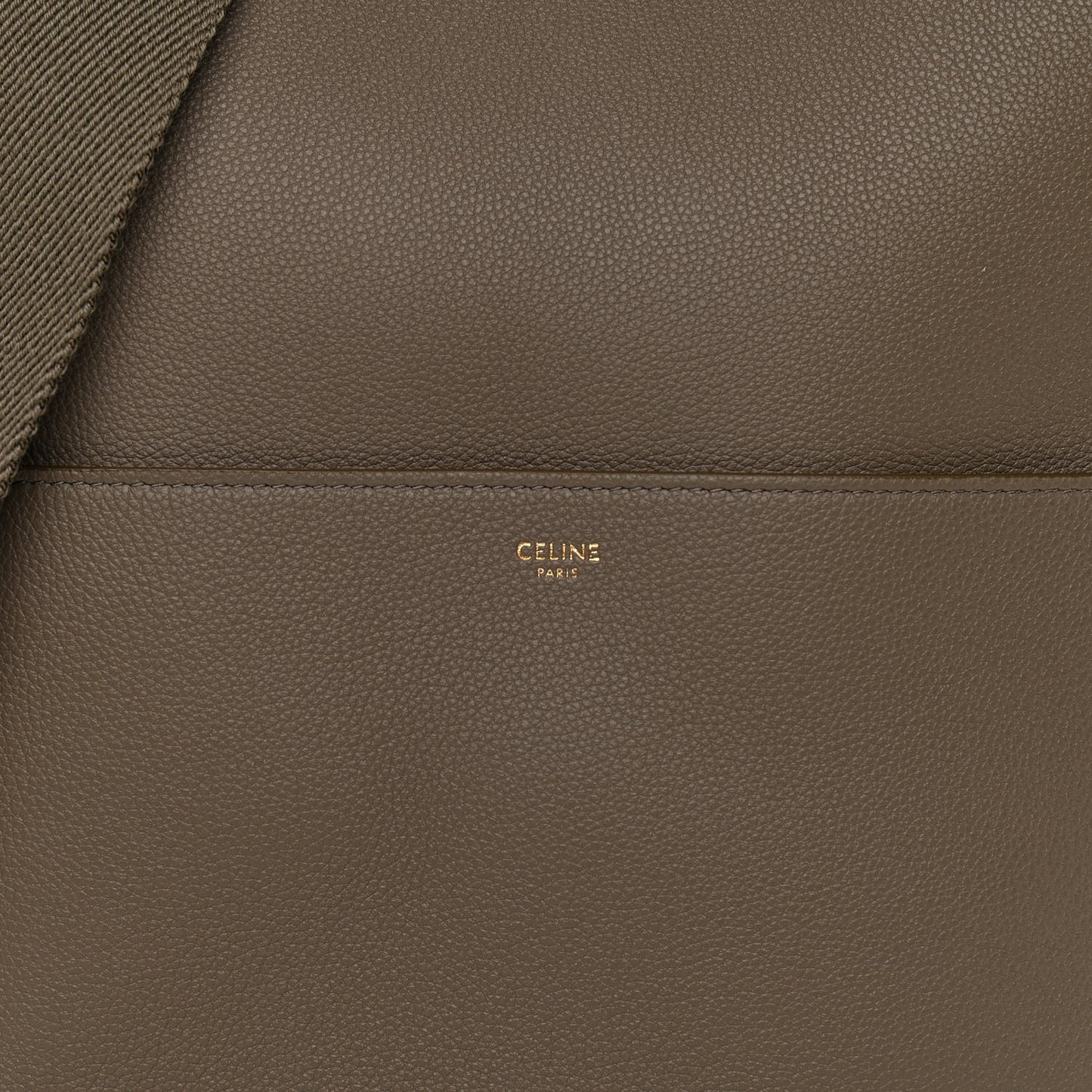 Soft Grained Calfskin Sangle Bucket Bag Taupe