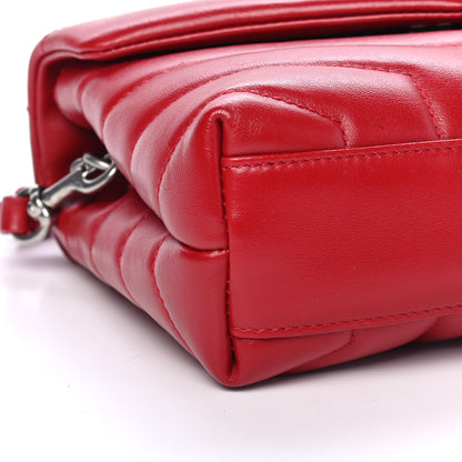 Saint Laurent Calfskin Y Quilted Monogram Toy Loulou Crossbody Bag New Lipstick 7 of 9
