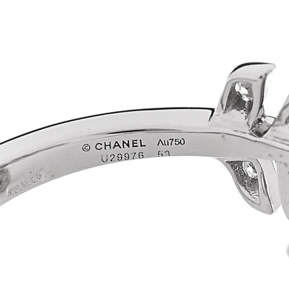 Chanel 18K White Gold Diamond Plume De Chanel Ring 53 6.5 5 of 5