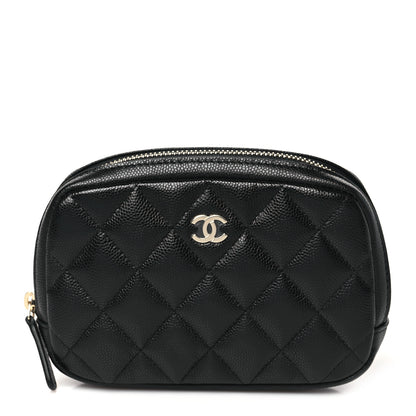 Chanel Caviar Quilted Small Curvy Pouch Cosmetic Case Black 1 of 9