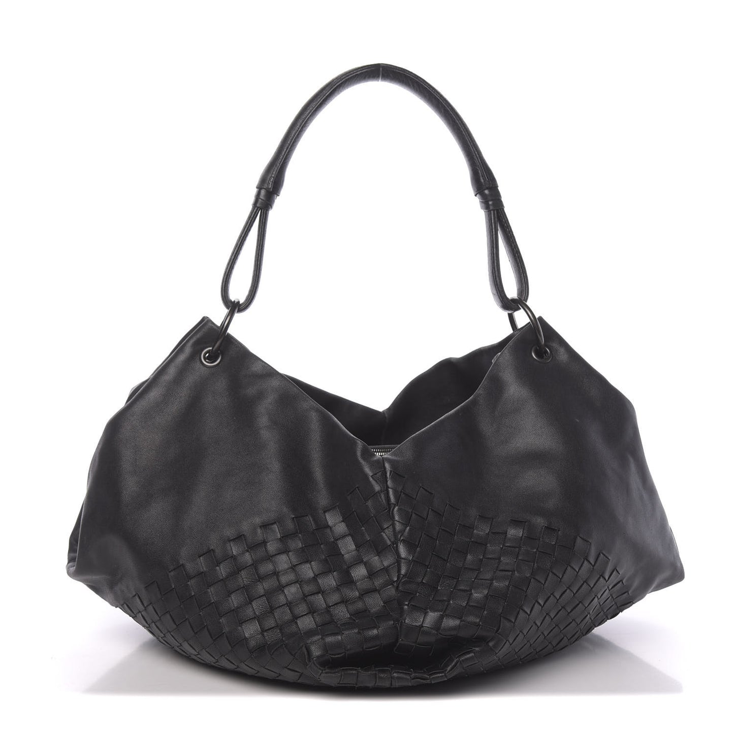 Nappa Intrecciato Aquilone Fortune Cookie Hobo Black
