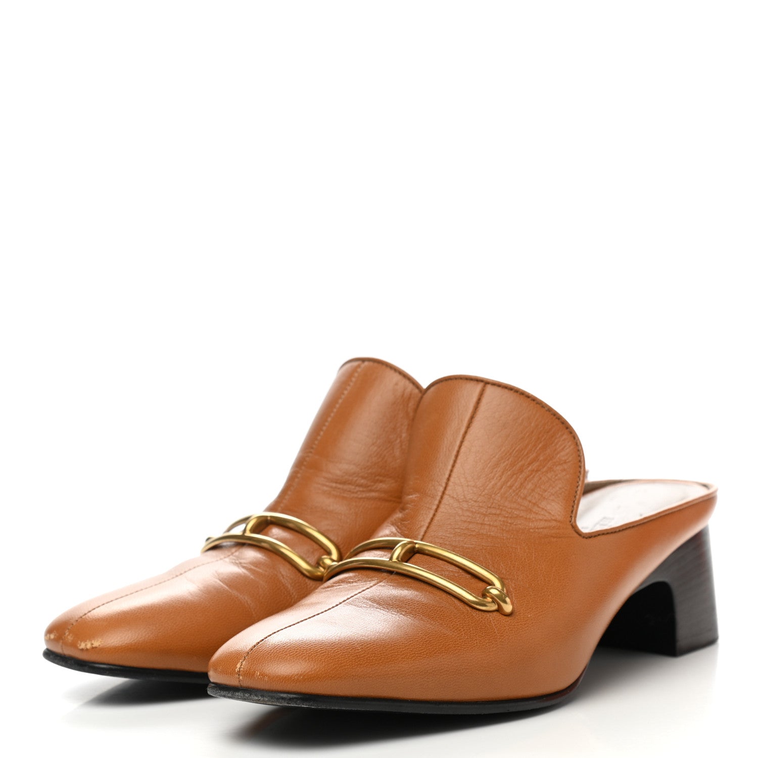Hermes Goatskin Diane Mules 35.5 Beige Dore 3 of 9