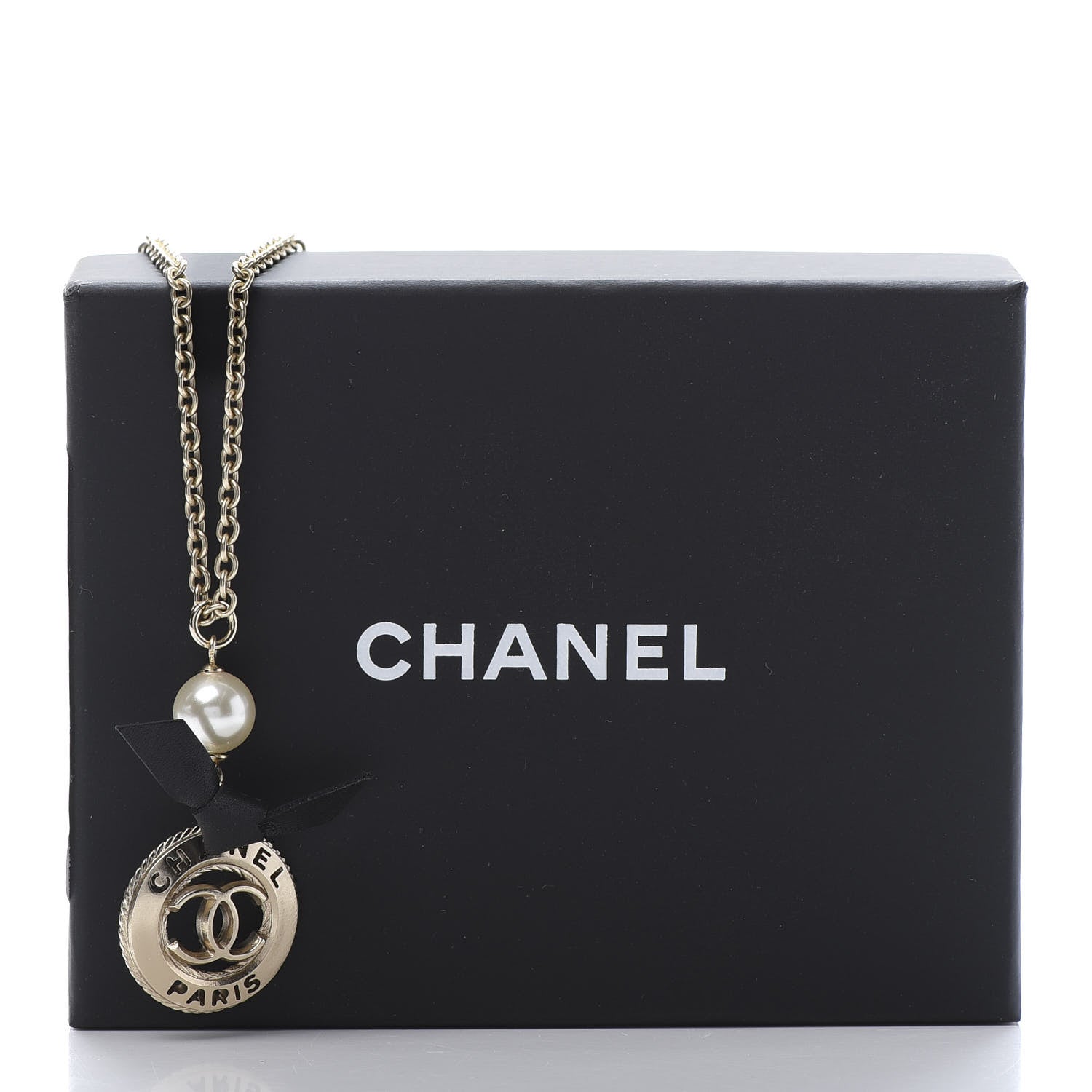 Chanel Pearl CC Medallion Necklace Gold 6 of 6