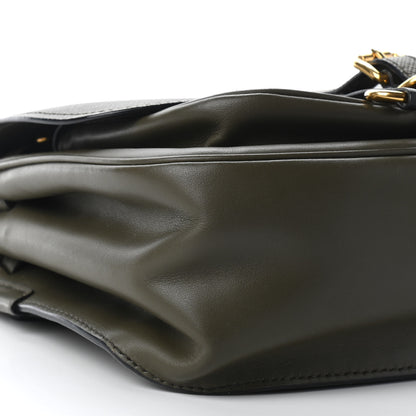 Prada Saffiano Cuir Calf Corsaire Bag Militare Black 7 of 8