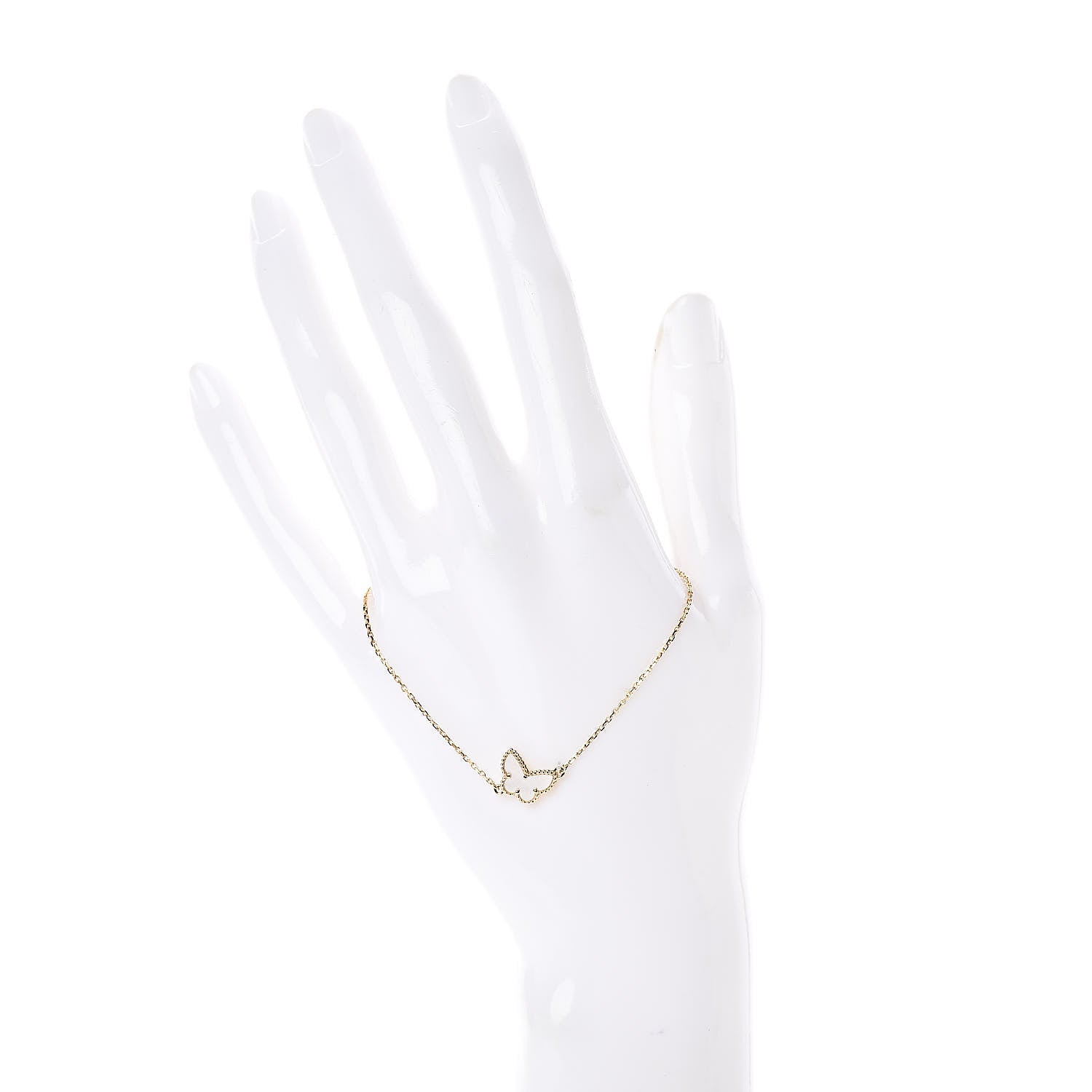Van Cleef & Arpels 18K Yellow Gold Mother of Pearl Sweet Alhambra Butterfly Bracelet 2 of 5