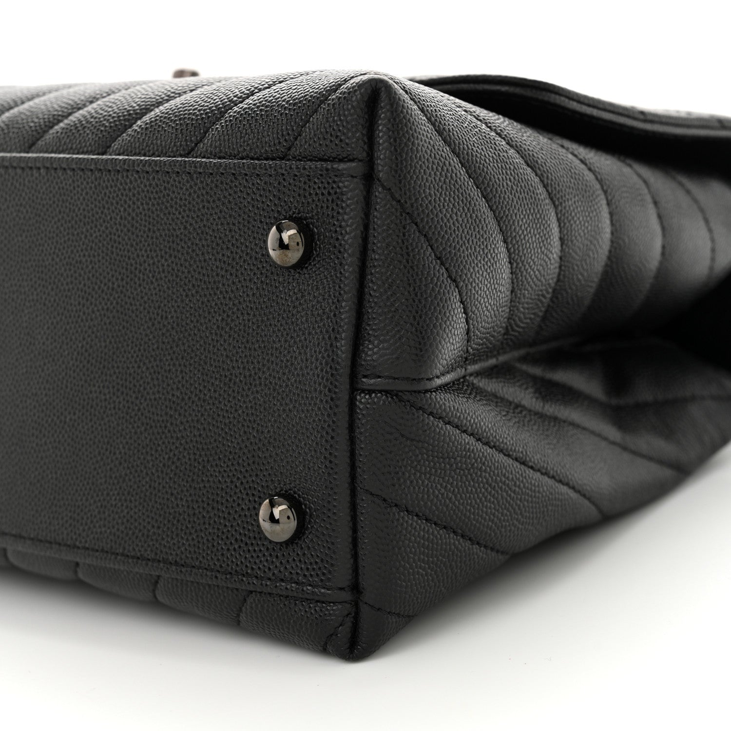 Chanel Caviar Chevron Quilted Small Coco Handle Flap So Black 9 of 9