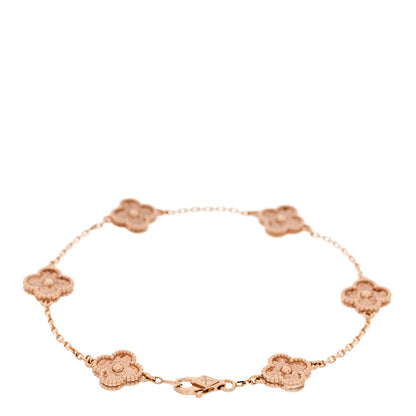 Van Cleef & Arpels 18K Rose Gold 6 Motifs Sweet Alhambra Bracelet 2 of 5