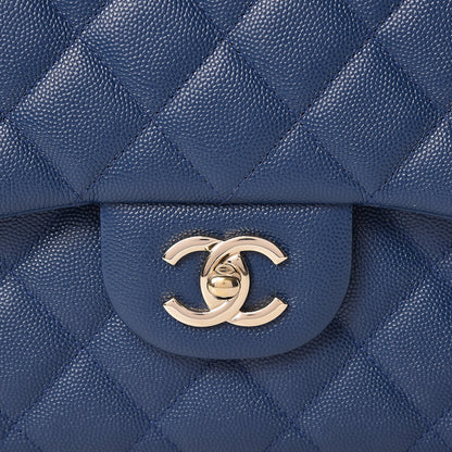 Chanel Caviar Quilted Jumbo Double Flap Navy 10 of 12