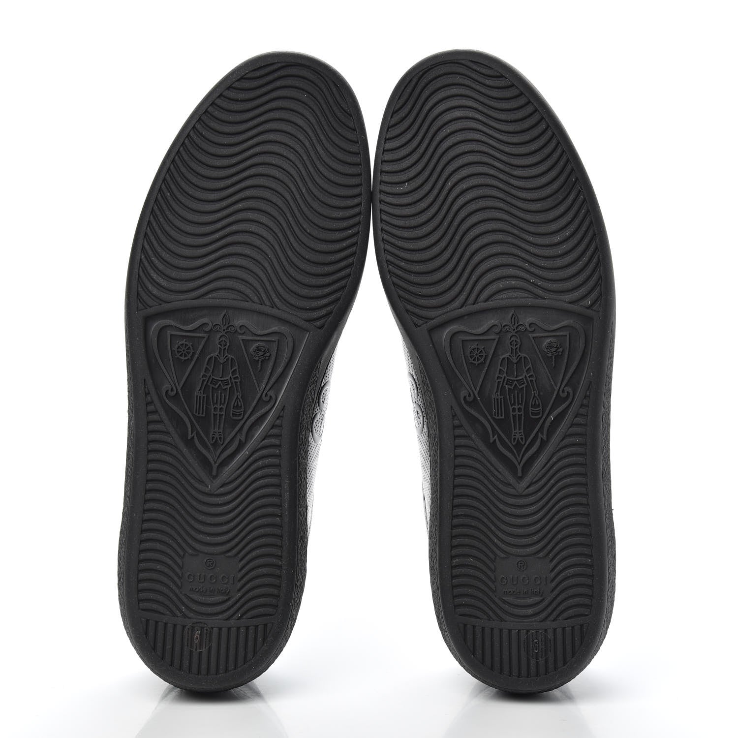 Gucci Calfskin GG Tennis Embossed Mens Ace Sneakers 6 Black 5 of 8
