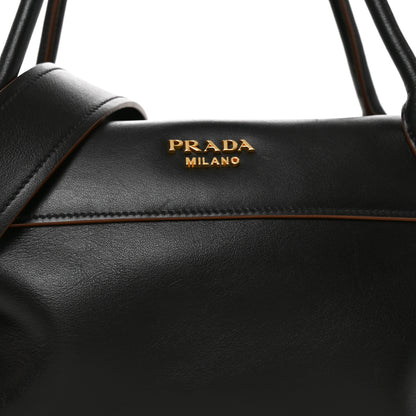 Prada City Calf Ribbon Bowling Bag Black 7 of 9