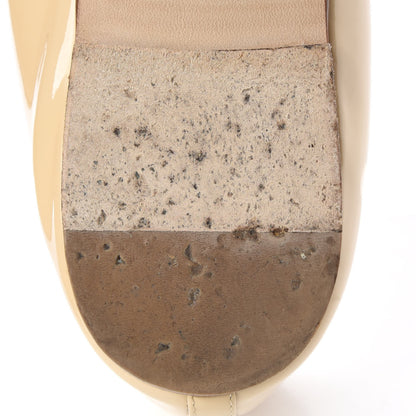 Chanel Patent Calfskin Cap Toe CC Ballerina Flats 38.5 Beige 9 of 16