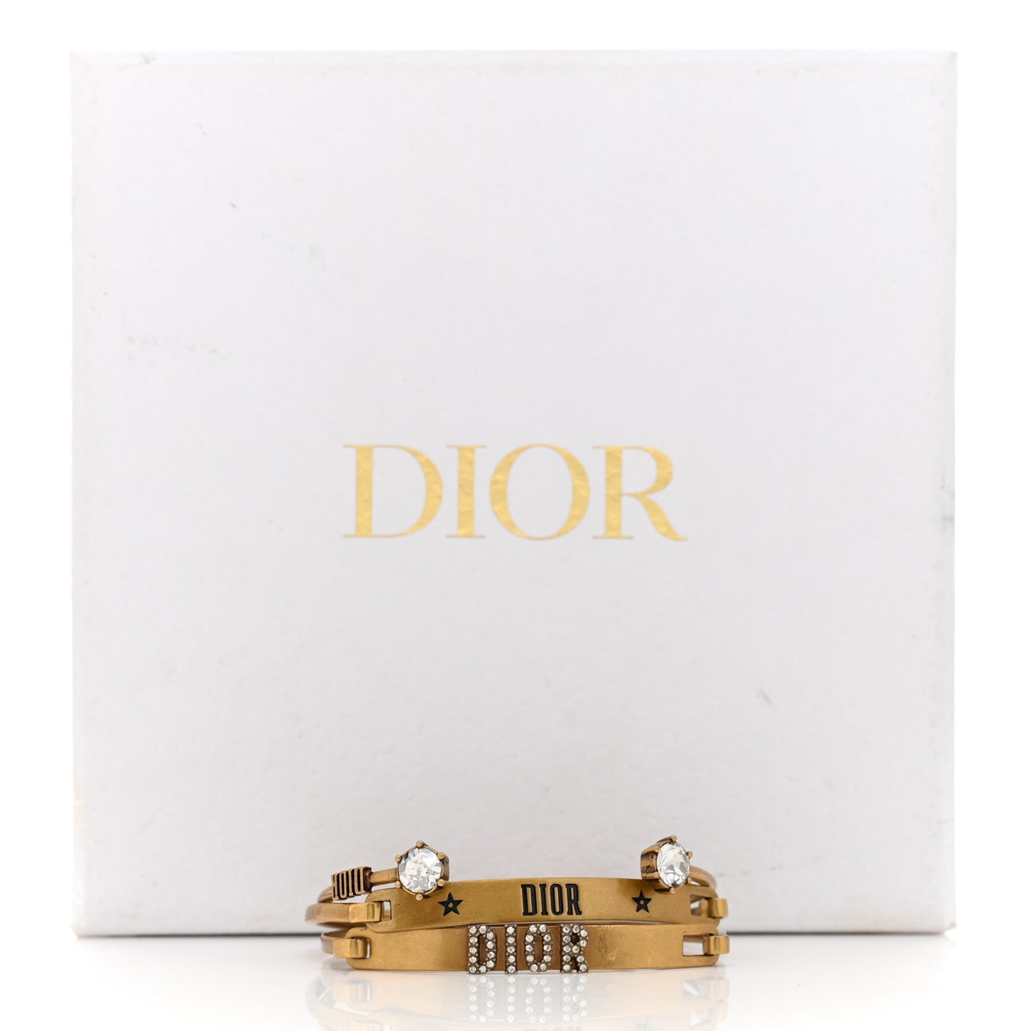 Metal Crystal Dio(r)evolution Bracelet Set Gold