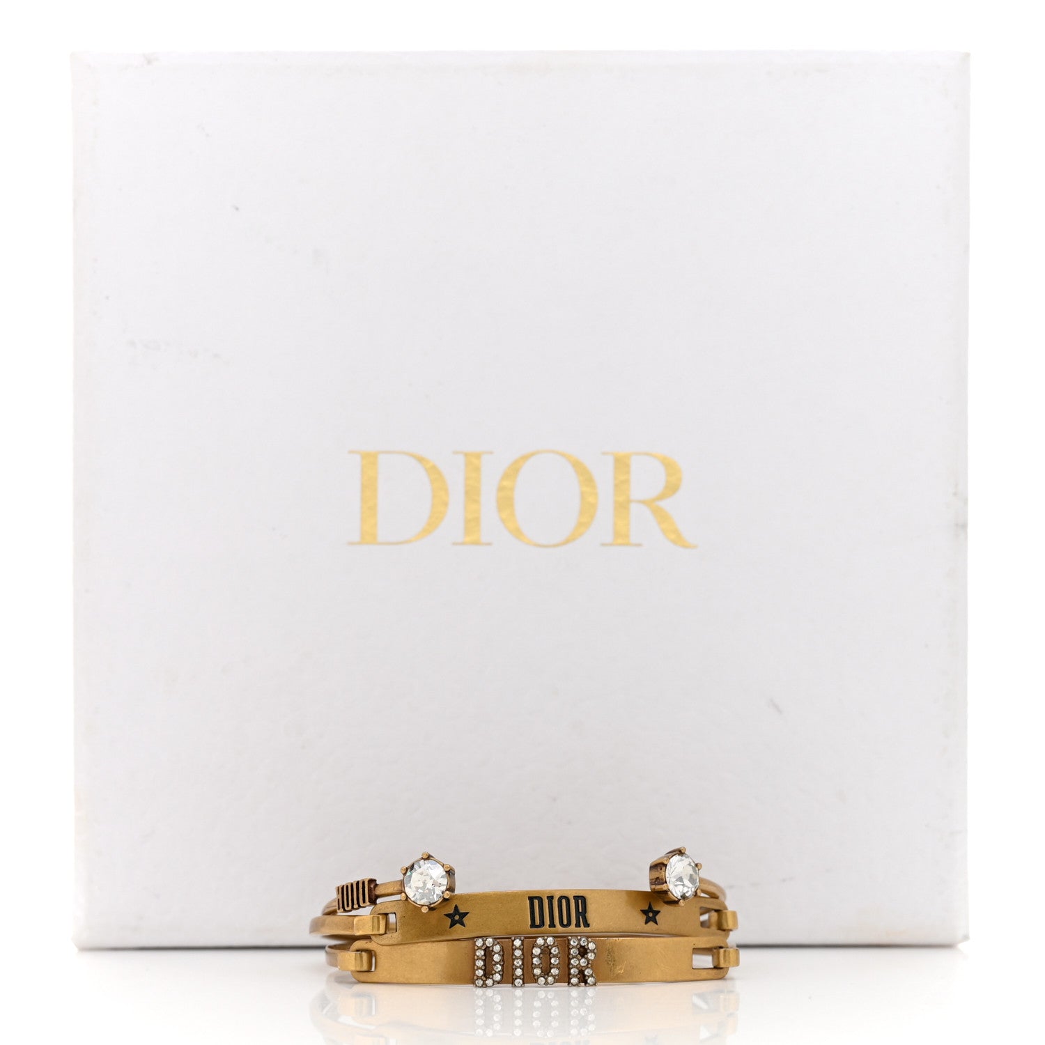 Christian Dior Metal Crystal Dio(r)evolution Bracelet Set Gold 4 of 4