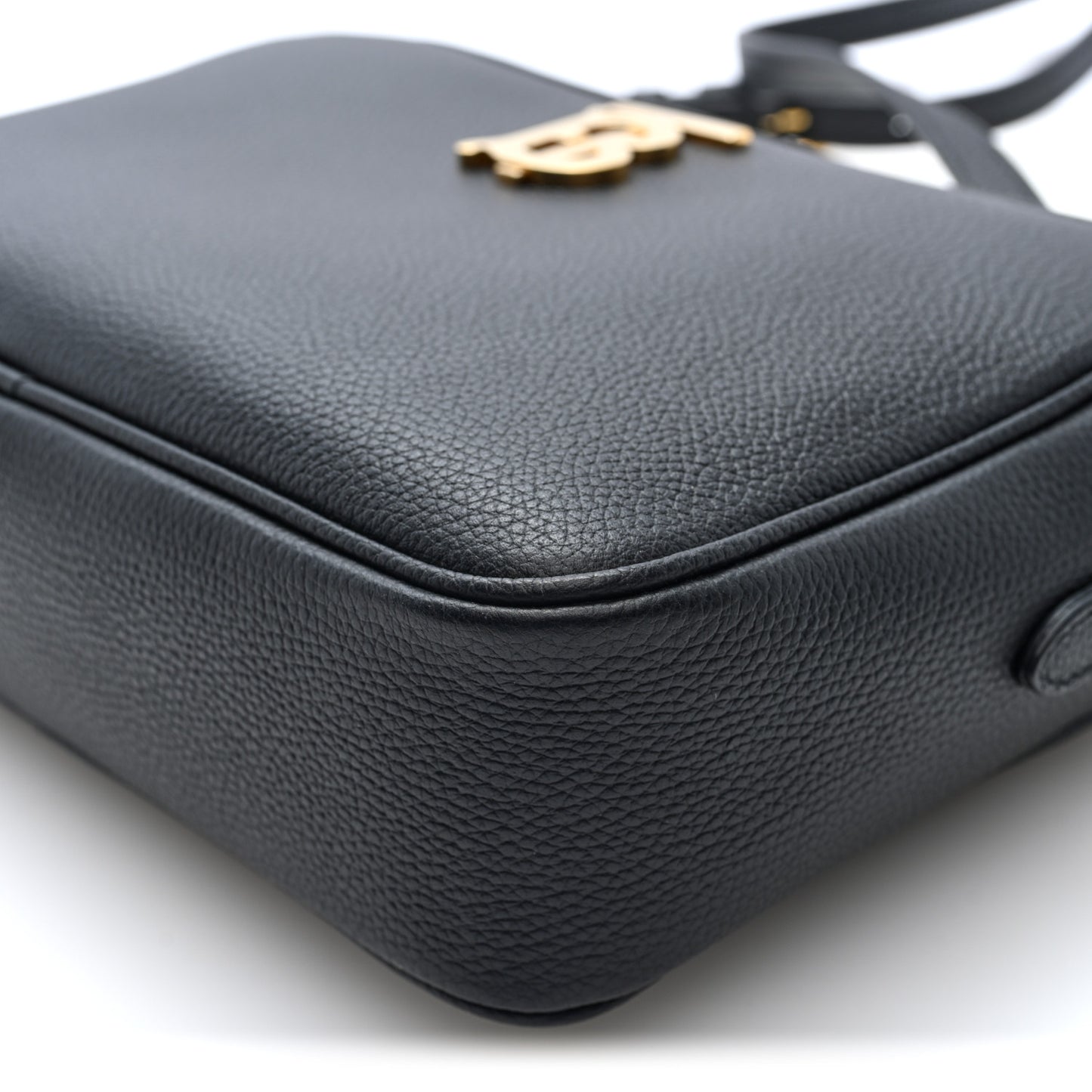 Grained Calfskin TB Large Camera Bag Black Black