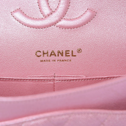 Chanel Iridescent Caviar Quilted Medium Double Flap Rose Pink 6 of 10
