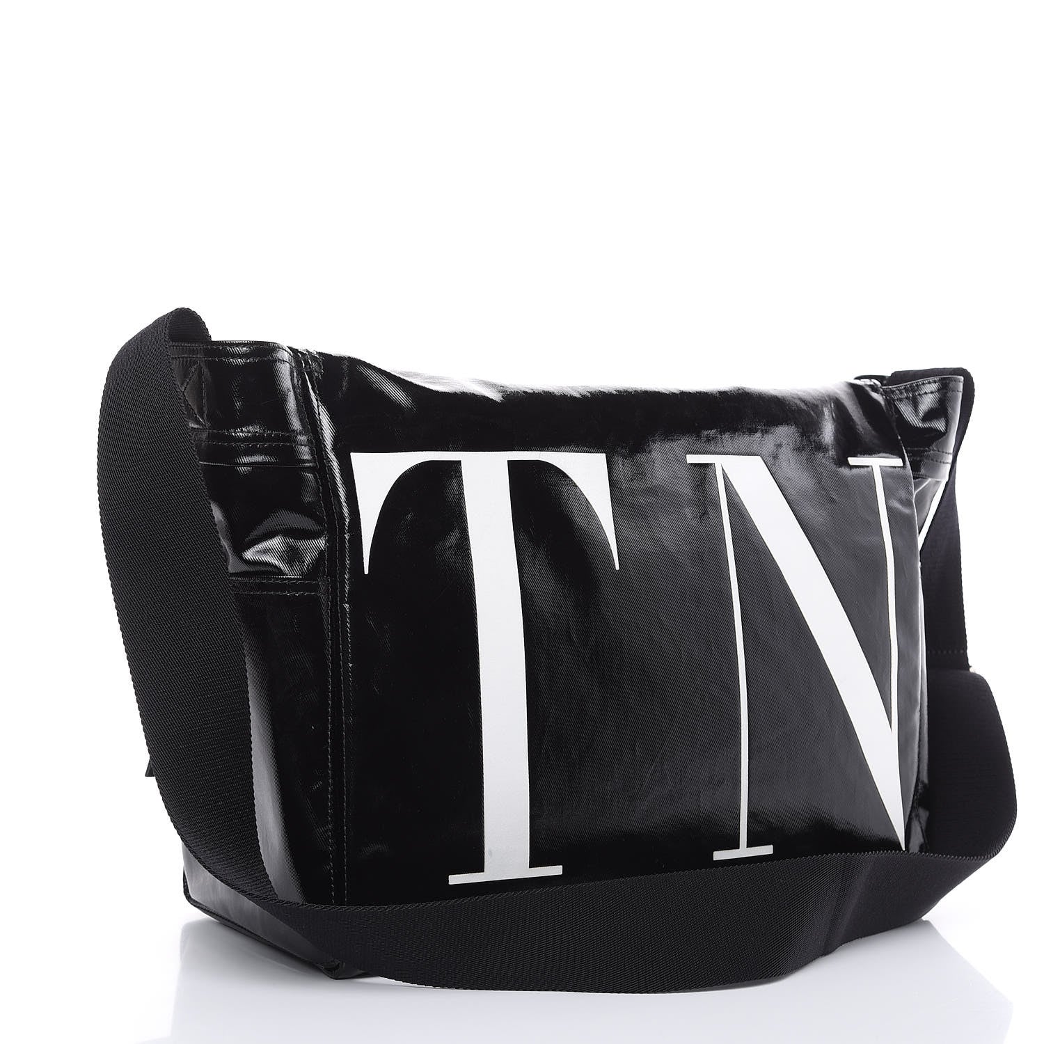 Valentino Garavani Shiny Canvas VLTN Medium Messenger Bag Black 3 of 8