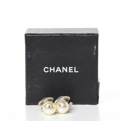 Chanel Pearl CC Drop Earrings Gold 8 of 8