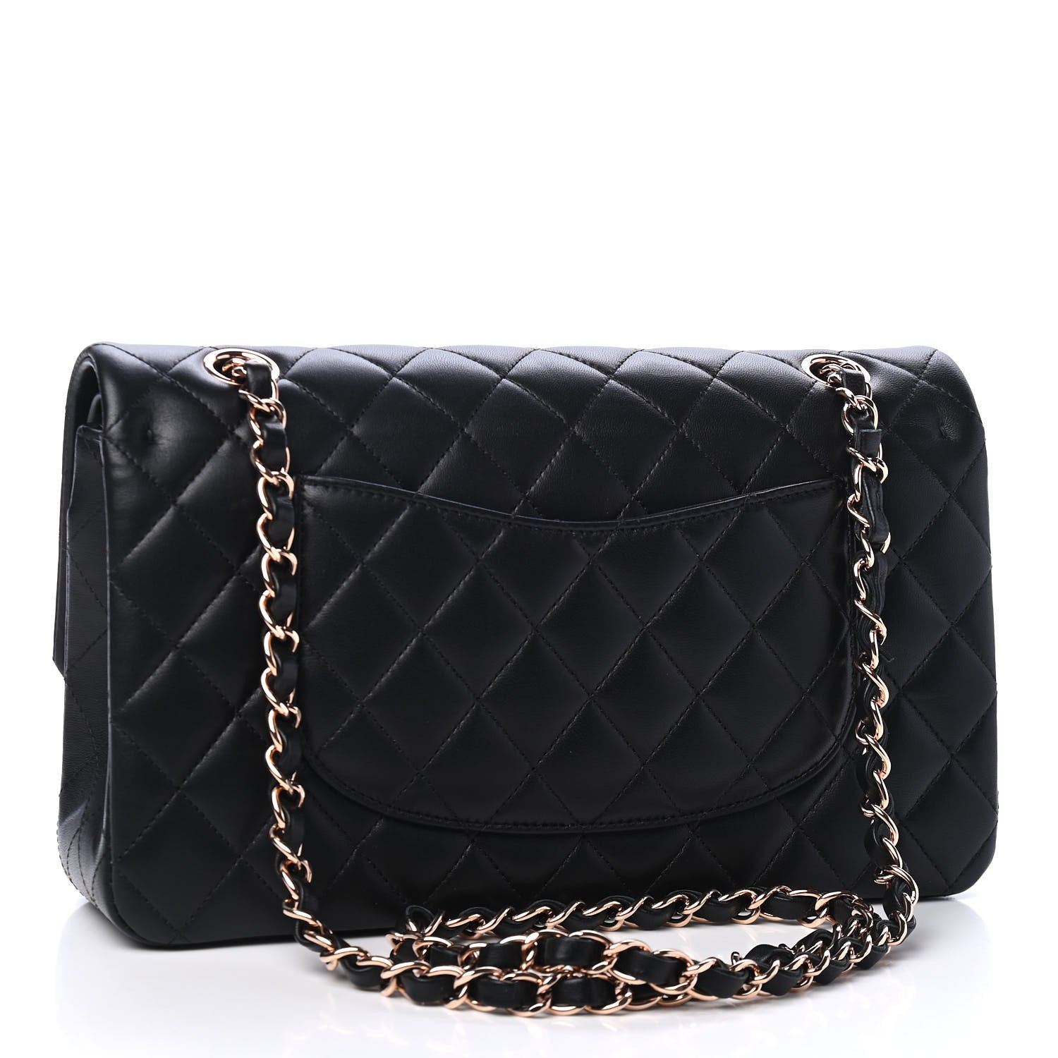Chanel Lambskin Quilted Medium Double Flap Black 2 of 5