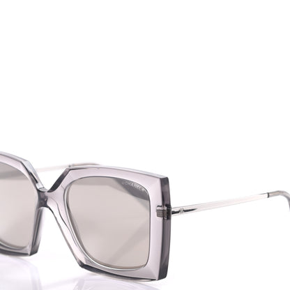 Chanel 18K White Gold Mirror Square Sunglasses 6051 Gray 7 of 9