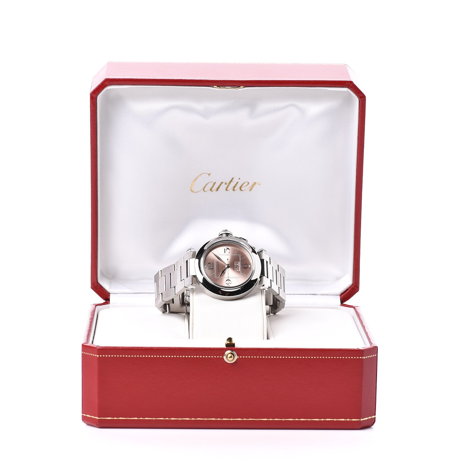 Cartier Stainless Steel 35mm Pasha C Big Date Automatic Watch Pink 7 of 7