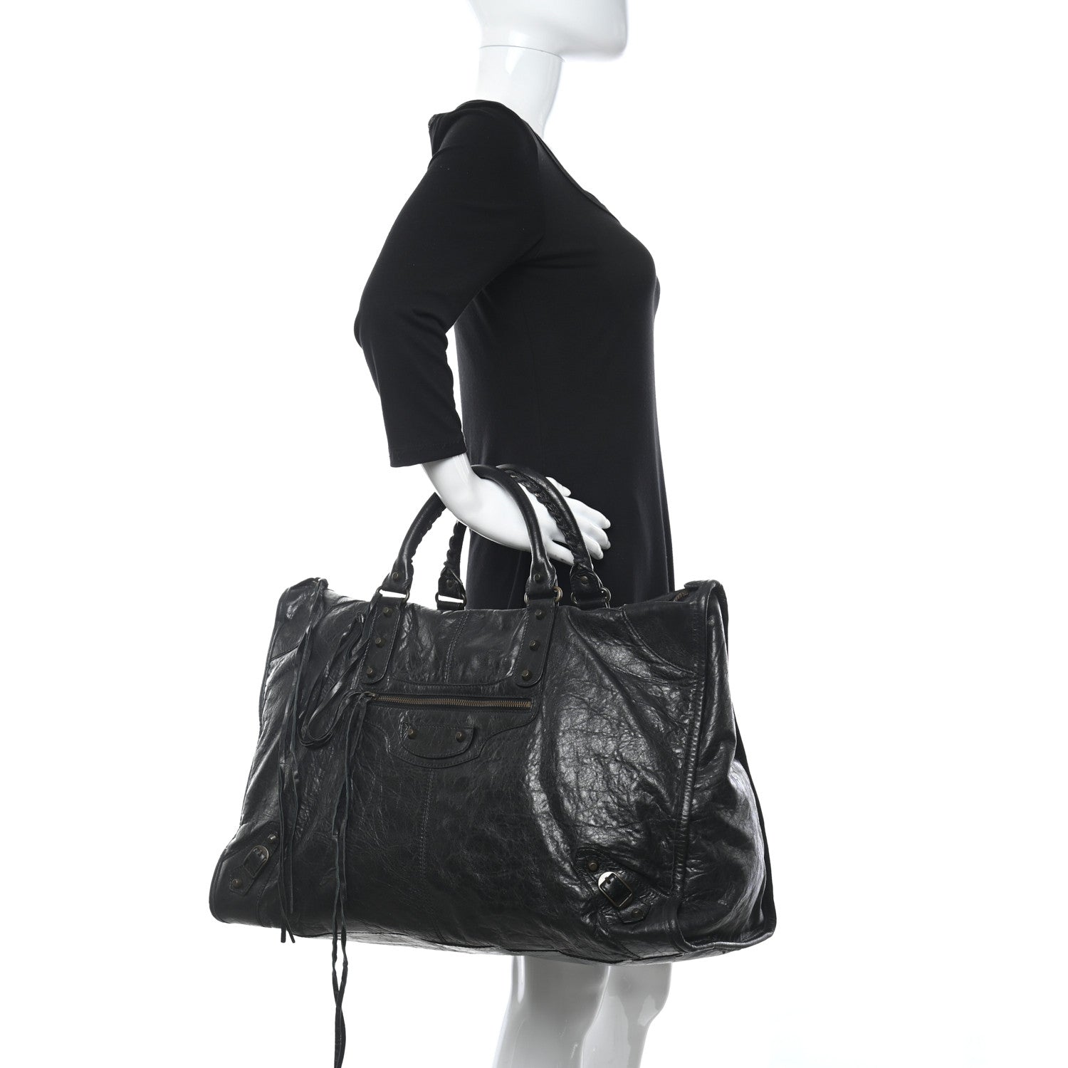 Balenciaga Chevre Classic Hardware Weekender Black 2 of 12