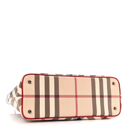 Burberry Nova Check Patent Trim Shopper Tote Red 3 of 10