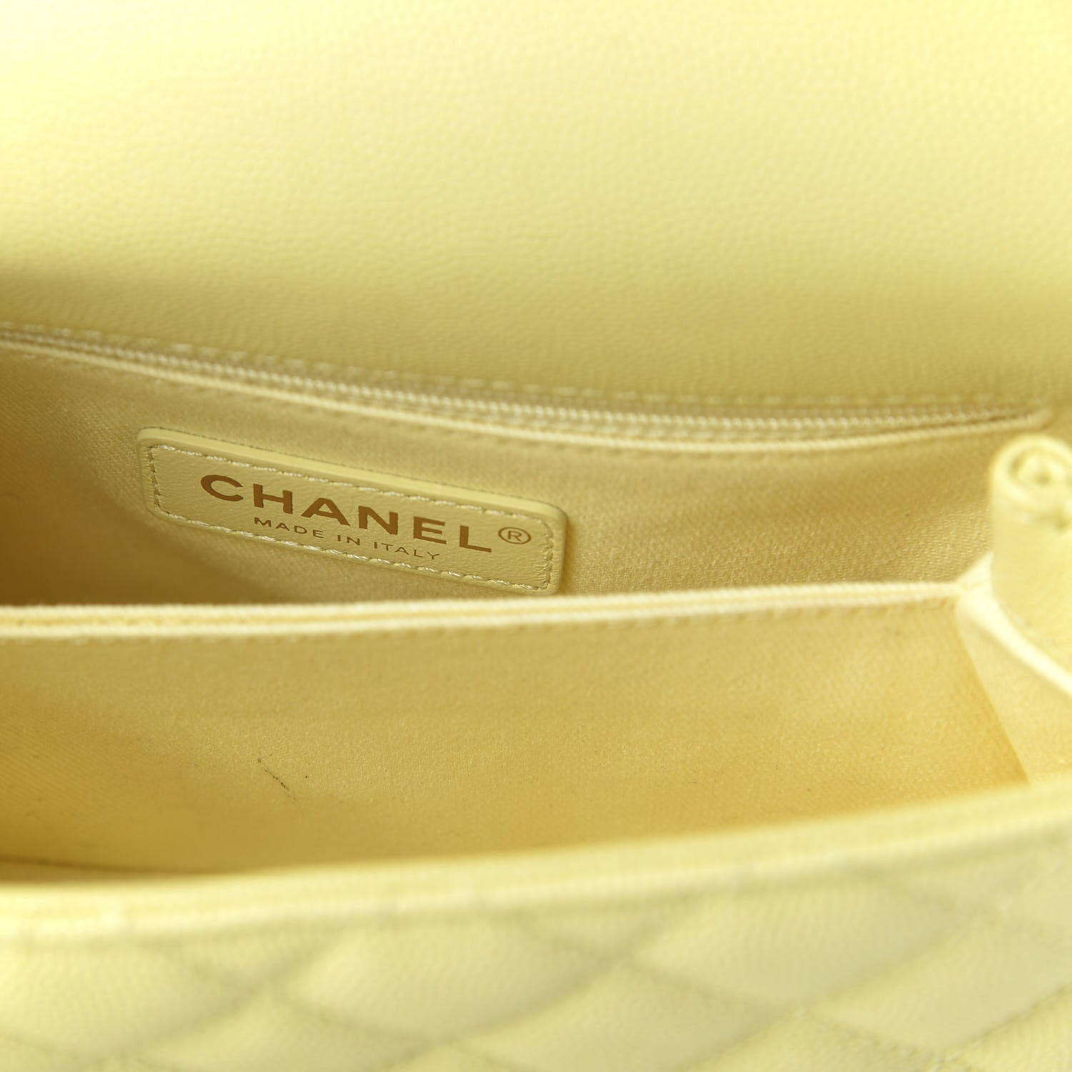Chanel Caviar Quilted Mini Coco Handle Flap Yellow 8 of 11