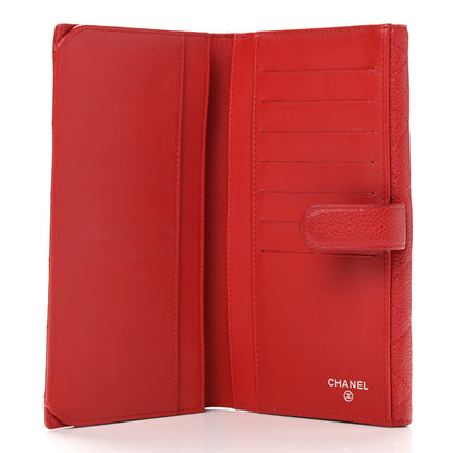 Chanel Caviar Quilted CC Long Double Wallet Red 5 of 14