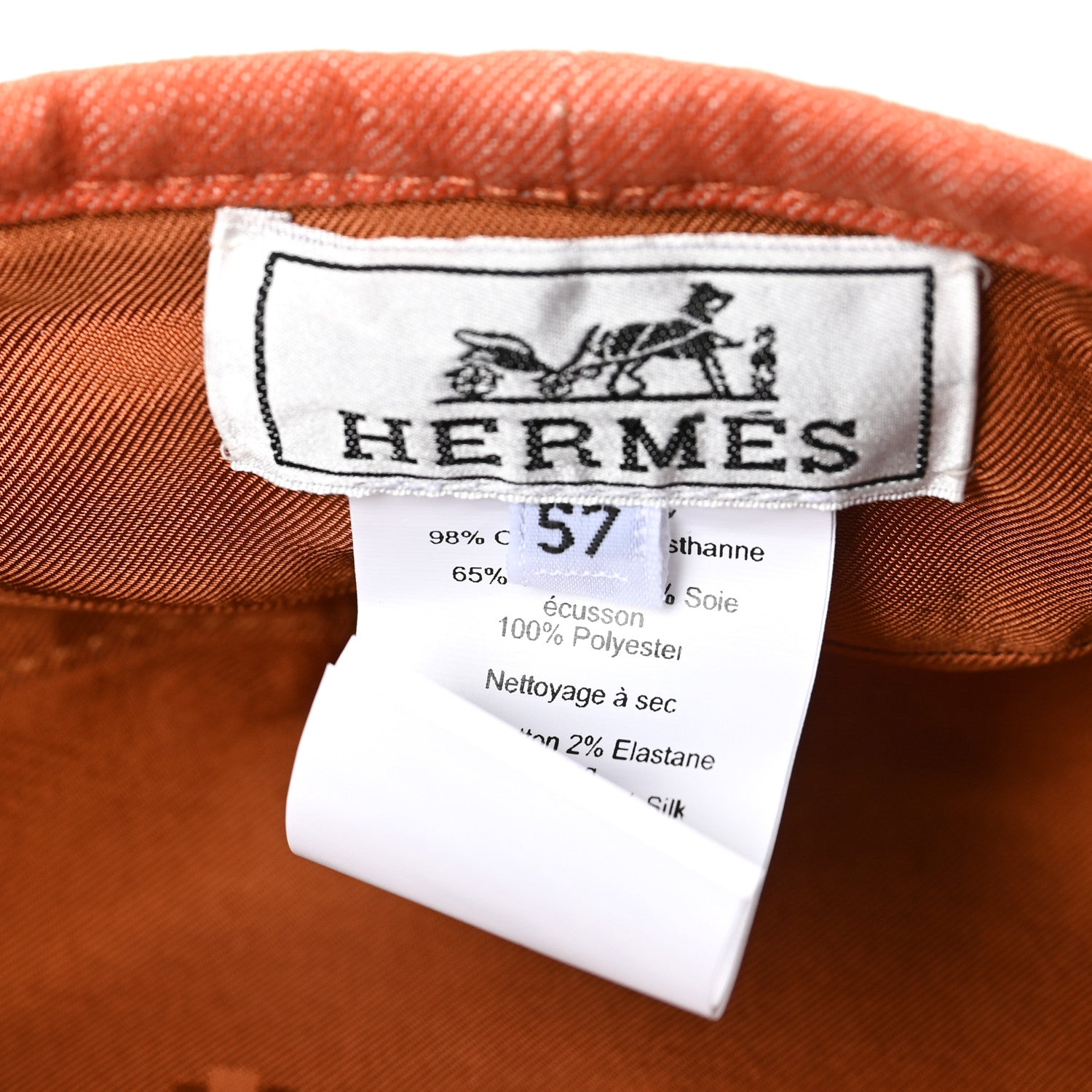 Hermes Denim Saint Honore Cliquetis Beret Hat 57 Orange Meranti 9 of 9
