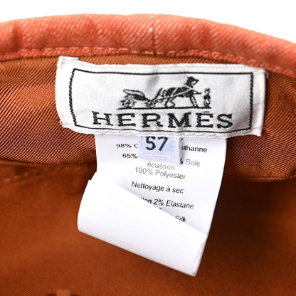 Hermes Denim Saint Honore Cliquetis Beret Hat 57 Orange Meranti 9 of 9