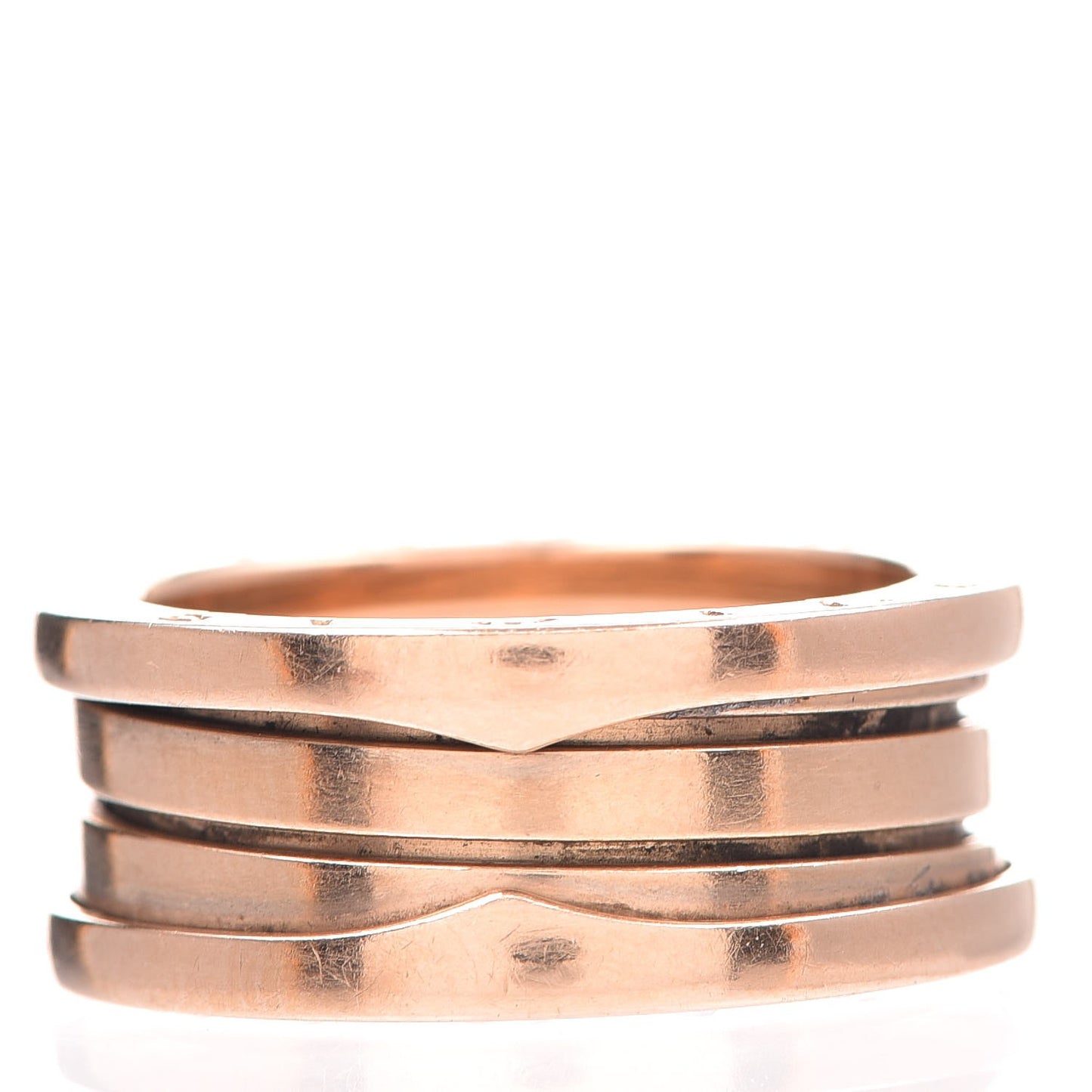 BVLGARI 18K Rose Gold B.Zero1 3 Band Ring 56 7.5