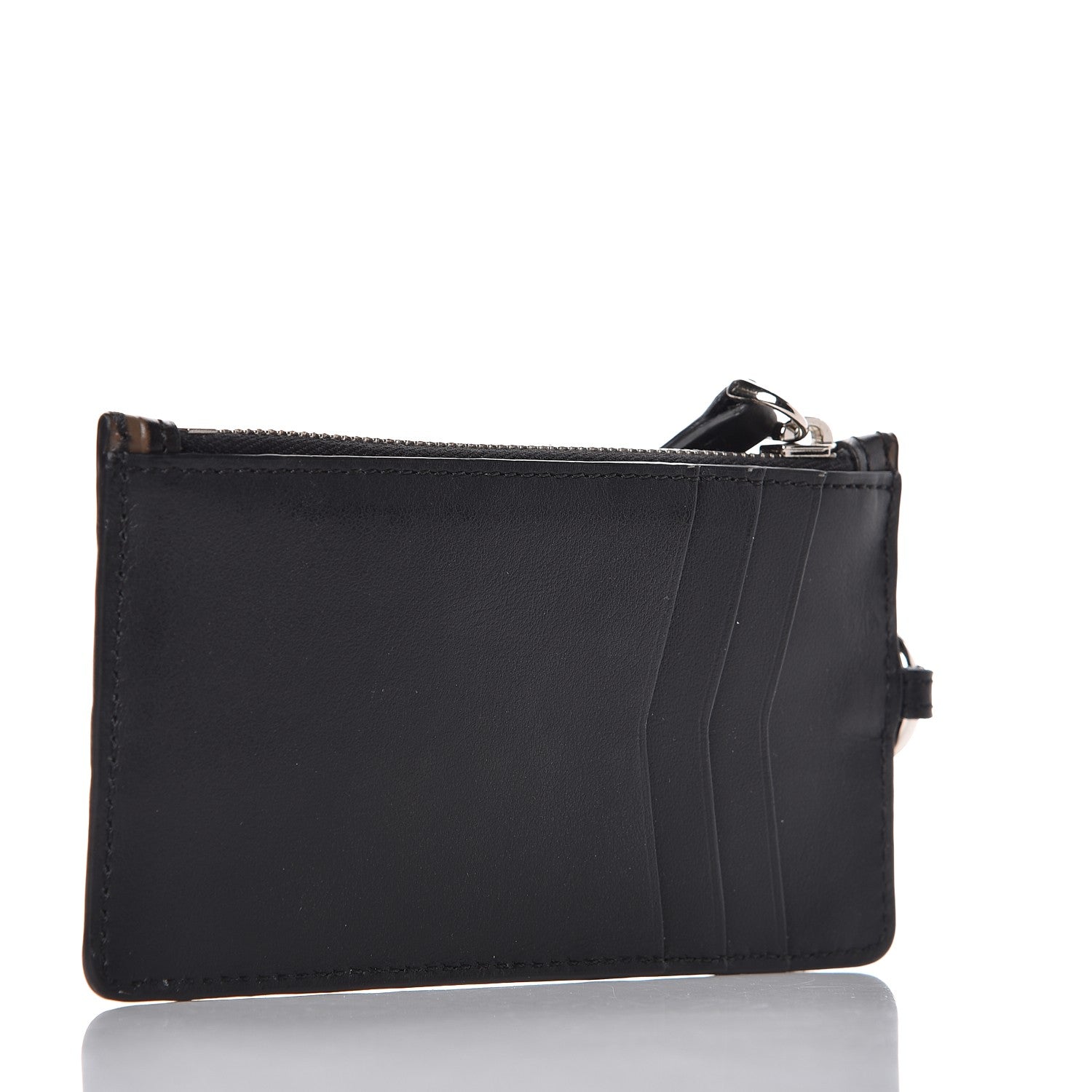 Fendi Vitello Century Bi-Color FF 1974 Embossed Coin Purse Maya Black 3 of 9