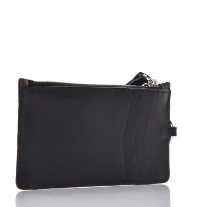 Fendi Vitello Century Bi-Color FF 1974 Embossed Coin Purse Maya Black 3 of 9