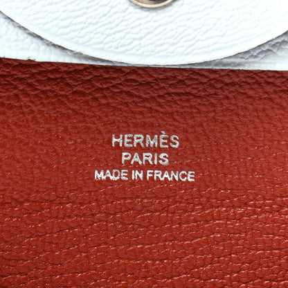 Hermes Chevre Mysore Bastia Verso Coin Purse Bleu Brume Brique 6 of 7